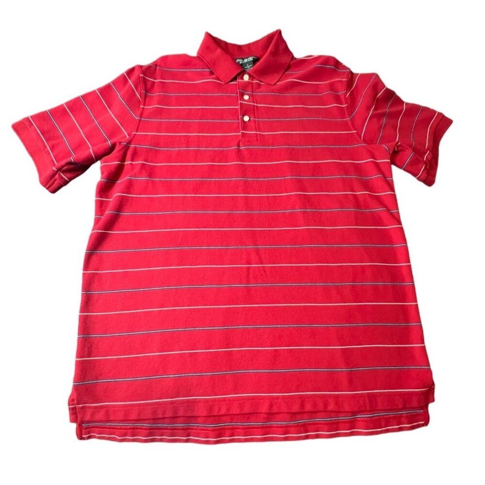Brooks Brothers Red Striped Polo Shirt‎ Size Large